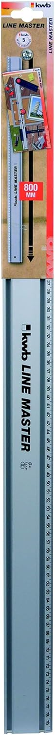 kwb LINE MASTER Präzisionslineal – Aluminium, 800-mm Universal-Führungsschiene für Kreissäge, Stichs