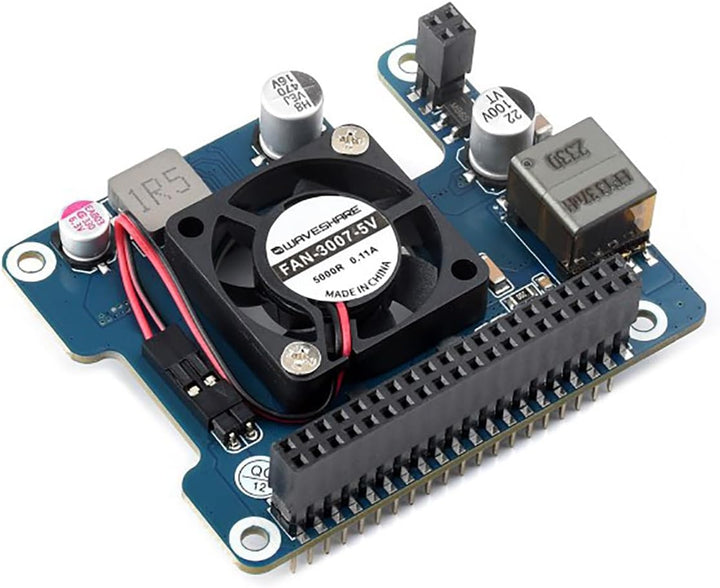 PoE HAT (F) for Raspberry Pi 5 / CM5, 802.3af/at Compliant, High Power Output, Active Cooling Fan, M