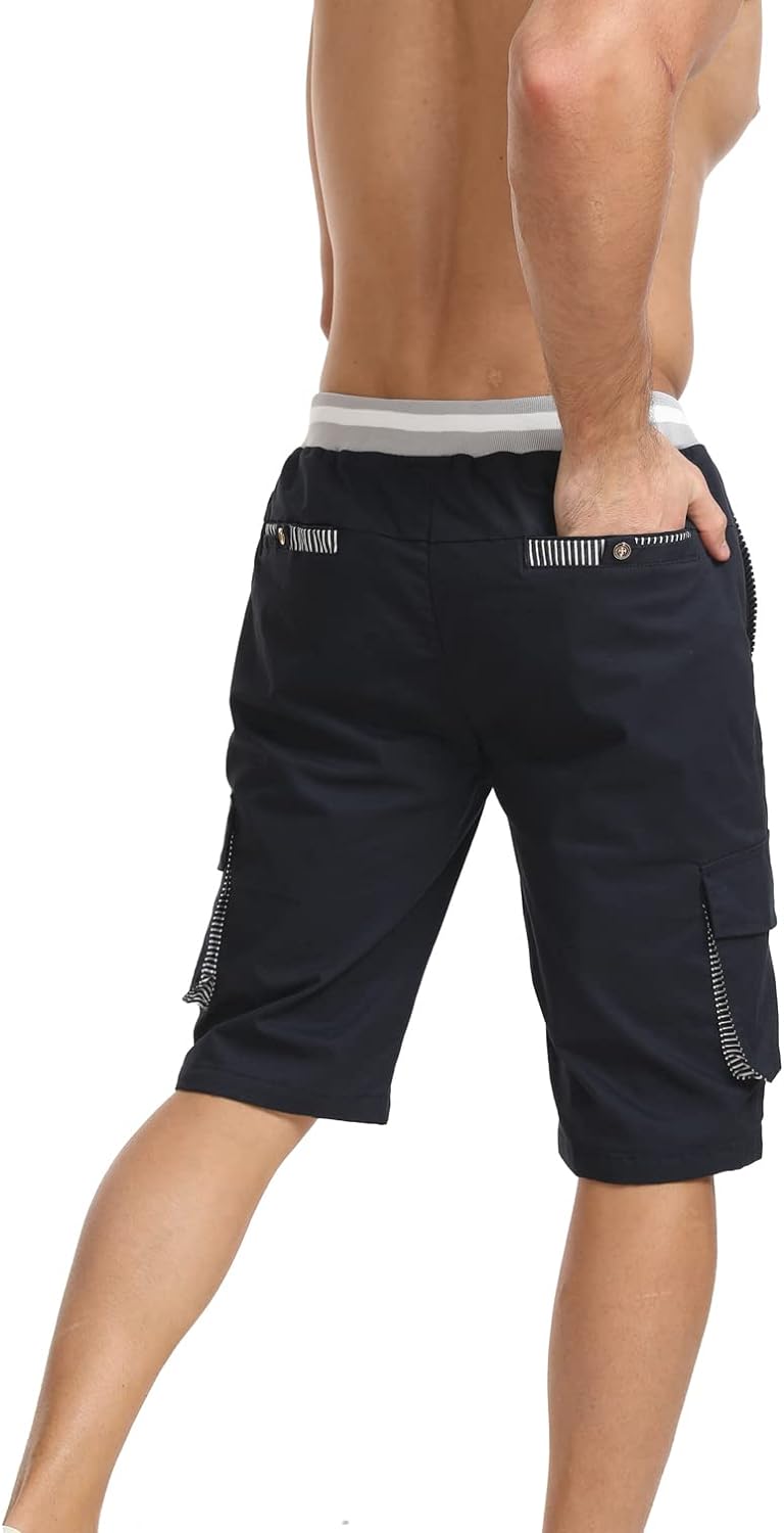 Tansozer Kurze Hosen Herren Shorts Herren Sommer Freizeit mit 6 Taschen S Blau6602, S Blau6602