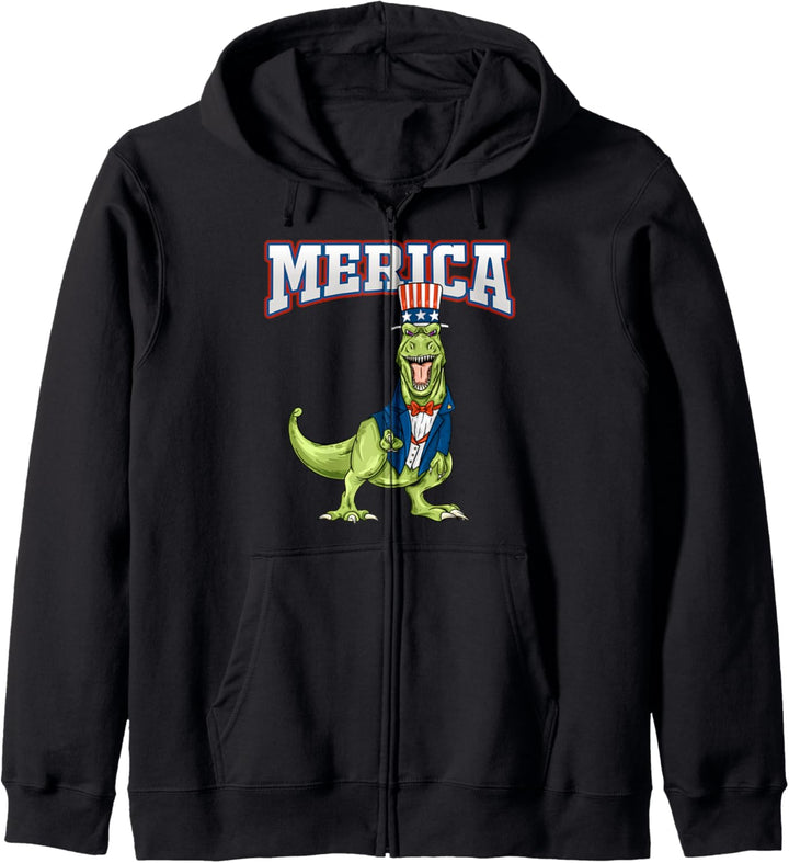 Merica Onkel Sam T-Rex Dinosaurier 4. Juli Kapuzenjacke