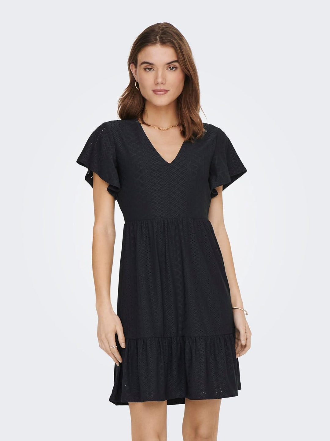 PIECES Damen Onlsandra S/S V-neck Dress Jrs XS Cloud Dancer, XS Cloud Dancer