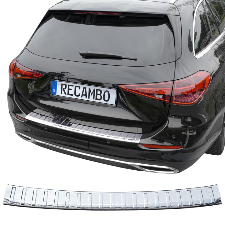 RECAMBO Ladekantenschutz Edelstahl Hochglanz poliert, Chrom Look - kompatibel für Mercedes T-Modell