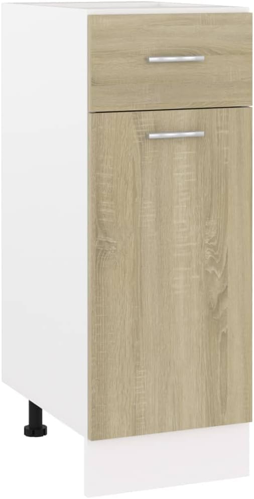homiuse Schubunterschrank Sonoma-Eiche 30x46x81,5 cm Holz Kommode KüChenschrank Kommode Mit Schublad