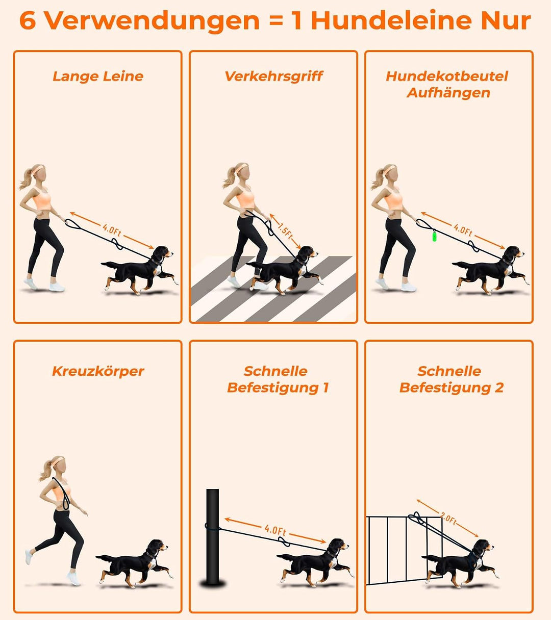 Culacos Leder Hundeleine - Handgemachte 1,3m mit 2-Griff-Design für kleine und mittelgrosse Hunde, B