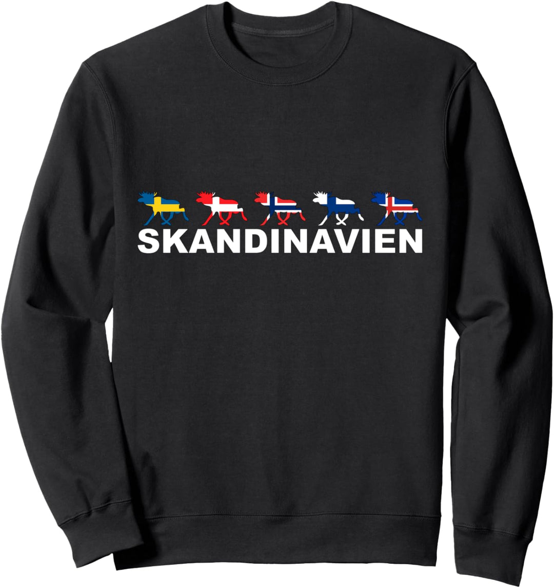 Skandinavien Elche Flaggen Skandinavische Länder Elch Flagge Sweatshirt