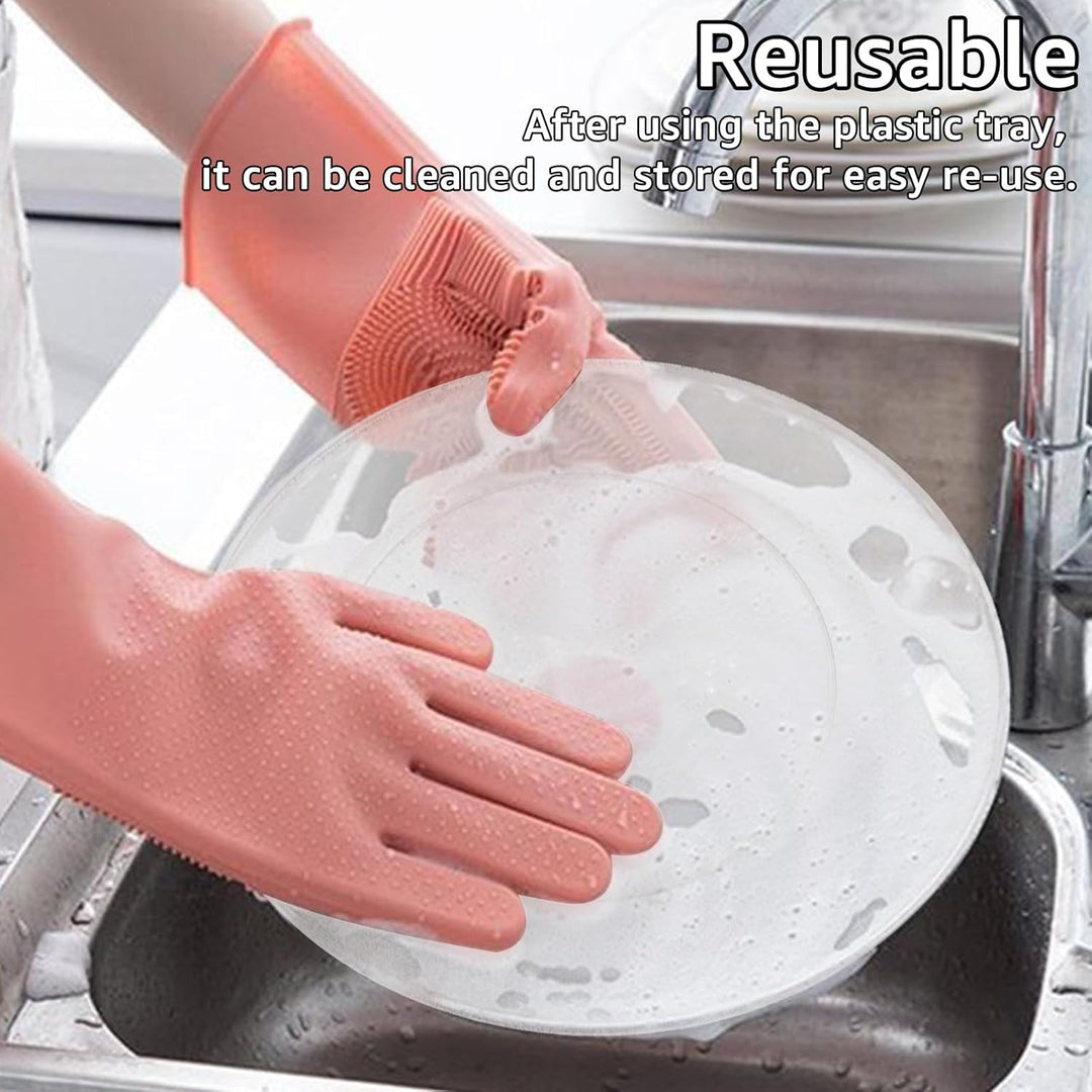 40 Transparenter Plastikteller Gold mit 2 Grössen Mehrweg Kunststoffteller 19cm und 26cm Stabiles Pl