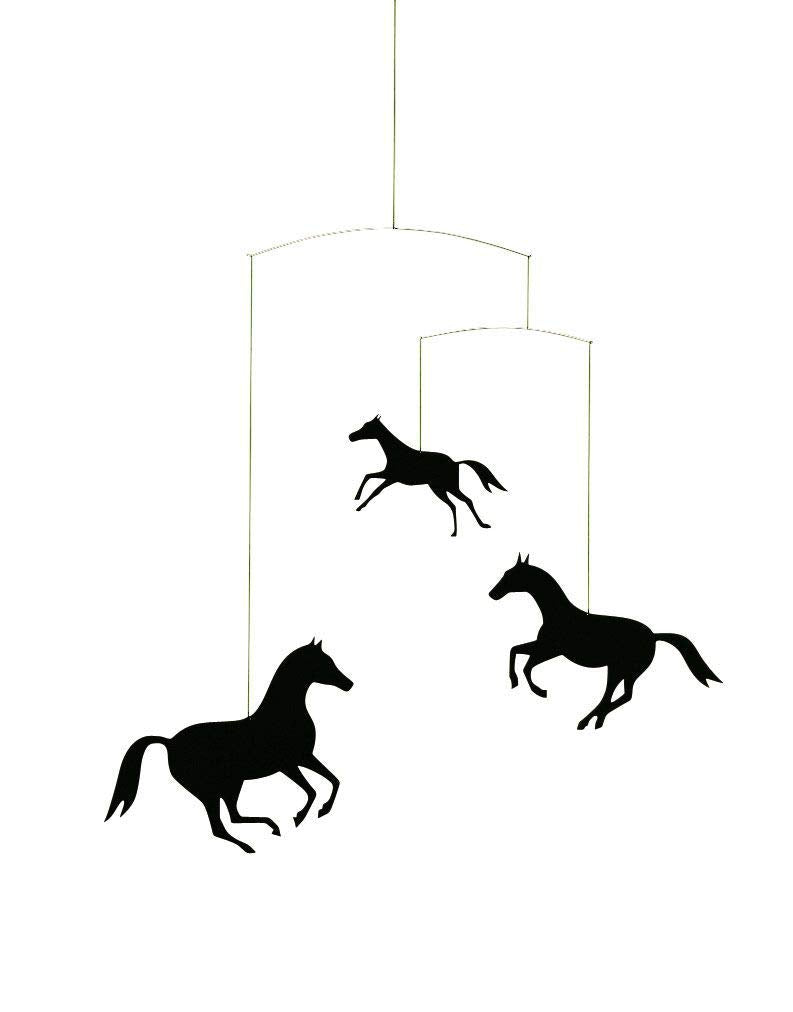Flensted f118 Horses Mobile, Stahl, schwarz, 44x48cm