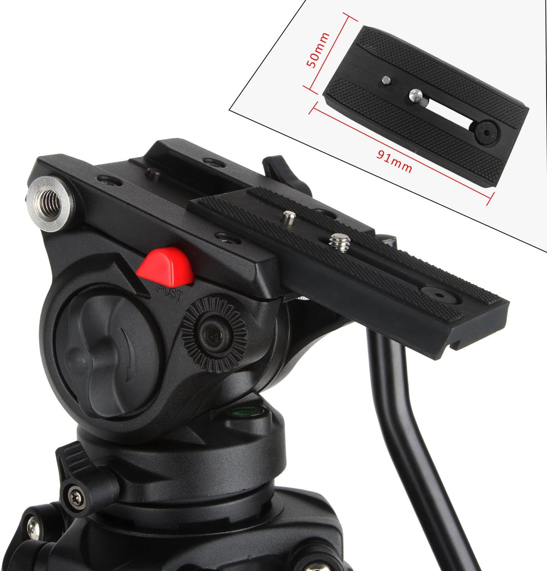 VILTROX VX-18M 188cm / 74 Zoll Panorama Kamera Dreibein Stative mit Fluid Drag Kopf für DSLR Kamera