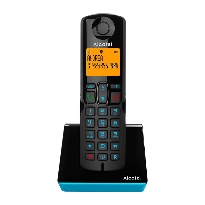 Alcatel S280 Schwarz und Blau, Freisprecheinrichtung, Anrufsperre, Telefonbuch mit 50 Namen und Numm