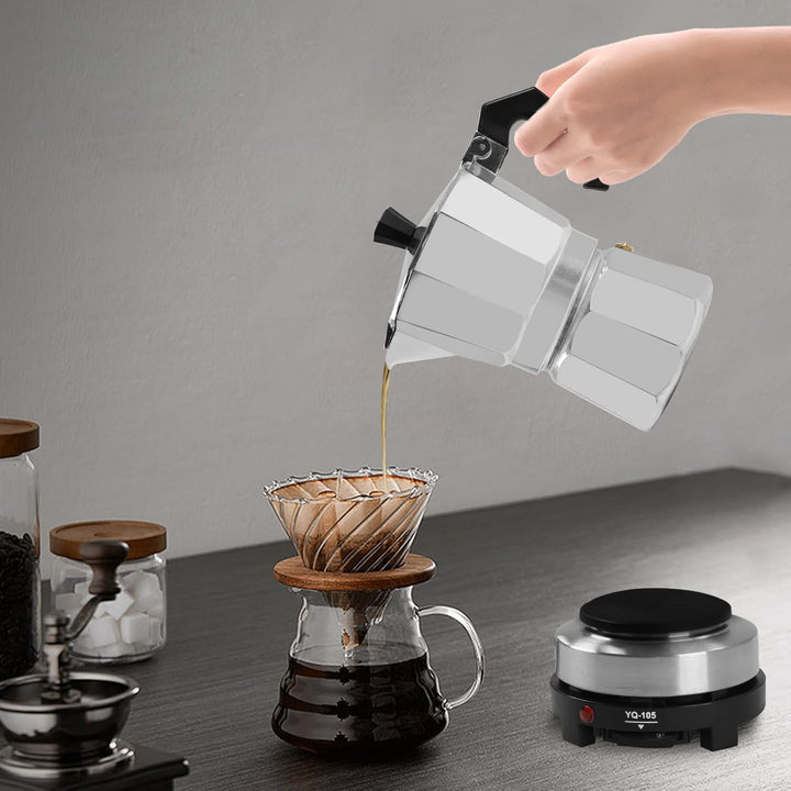 Elektrische Mini Single Hot Plate Espresso Herd (Espresso Maker) – 500W Aluminium Espressokocher Für
