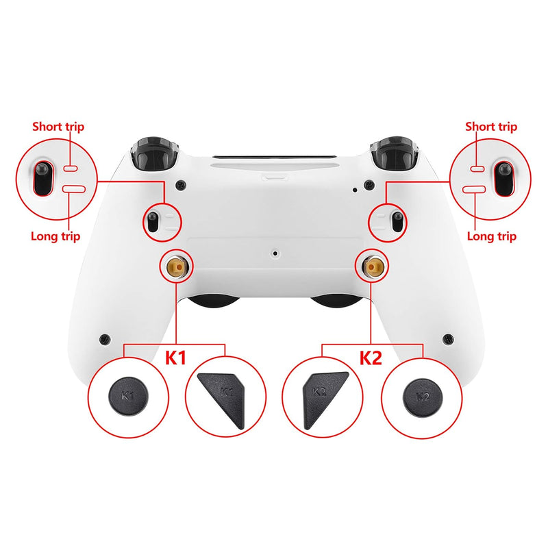 eXtremeRate DAWN2.0 FlashShot Trigger Stop Remap Kit für ps4 CUH-ZCT2 Controller,DIY-Ersatz Hülle Ge