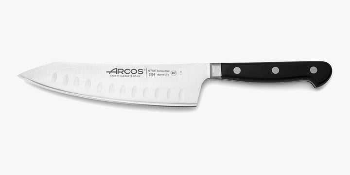 Arcos Opera - Rocking Santoku Messer - NITRUM geschmiedetem Edelstahl 190 mm - HandGriff POM Farbe S