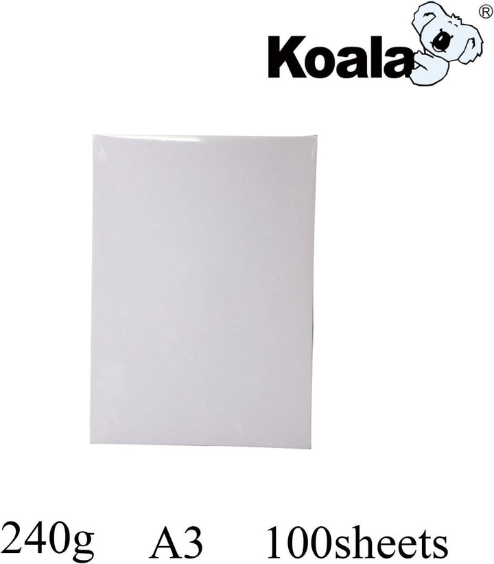 Koala Inkjet Hochglänzend Fotopapier DIN A3, 240 g/m², 100 Blatt, für Canon HP Epson Tintenstrahldru