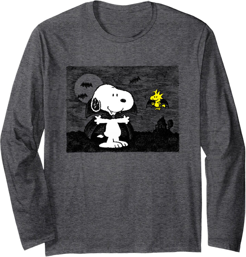 Peanuts Snoopy and Woodstock Halloween Mitternachtsflug Langarmshirt