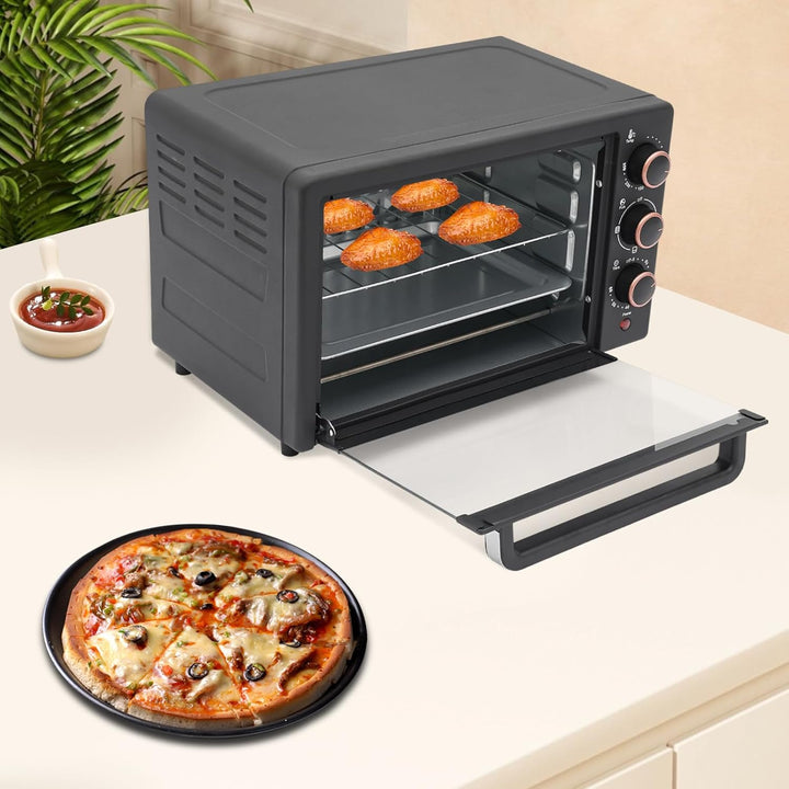 Elektrobackofen, Mini-Backofen mit einstellbarer Temperatur und 60-Minuten-Timer, 22L Elektrobackofe
