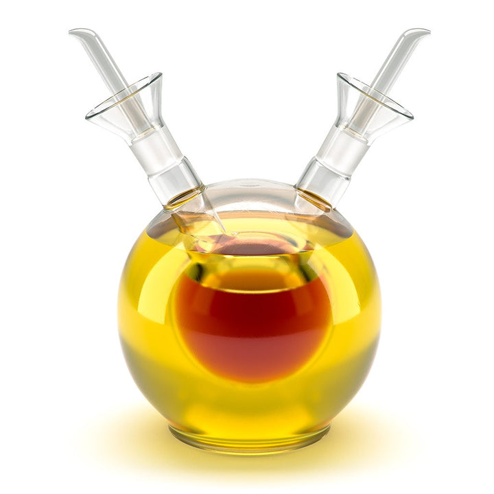 balvi - Sfera doppelter Ölspender. Kugelförmiger Öl- und Essigspender aus Glas, 125 ml. Mit Tropfsch