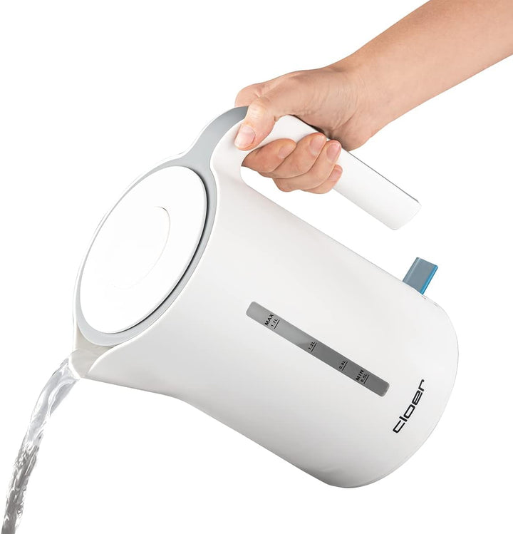 Cloer 4111 Wasserkocher, 2200 W, grosse Wasserstandsanzeige, Trockengeh- und Überhitzungsschutz, 1,7