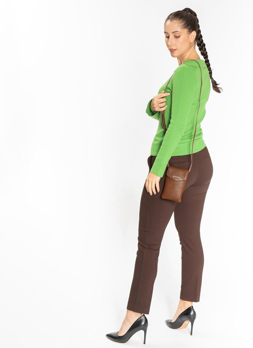 Lazarotti Bologna Damen Leder-Handytasche | Grösse 10 x 3,5 x 18 cm für sämtliche gängigen Smartphon
