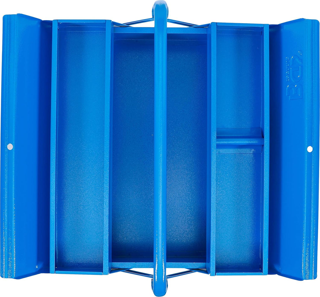 BGS 33001 | Metall-Werkzeugkasten | leer | 420 x 200 x 150 mm | 3 Fächer | Stahlblech leer | 3 Fäche
