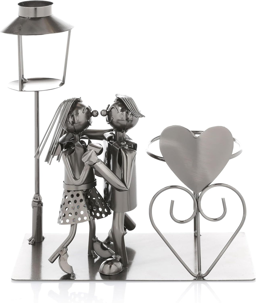 Nordstern Flaschenhalter Tanzpaar mit Laterne für Teelicht - Weinhalter mit Grusskarte als Paargesch