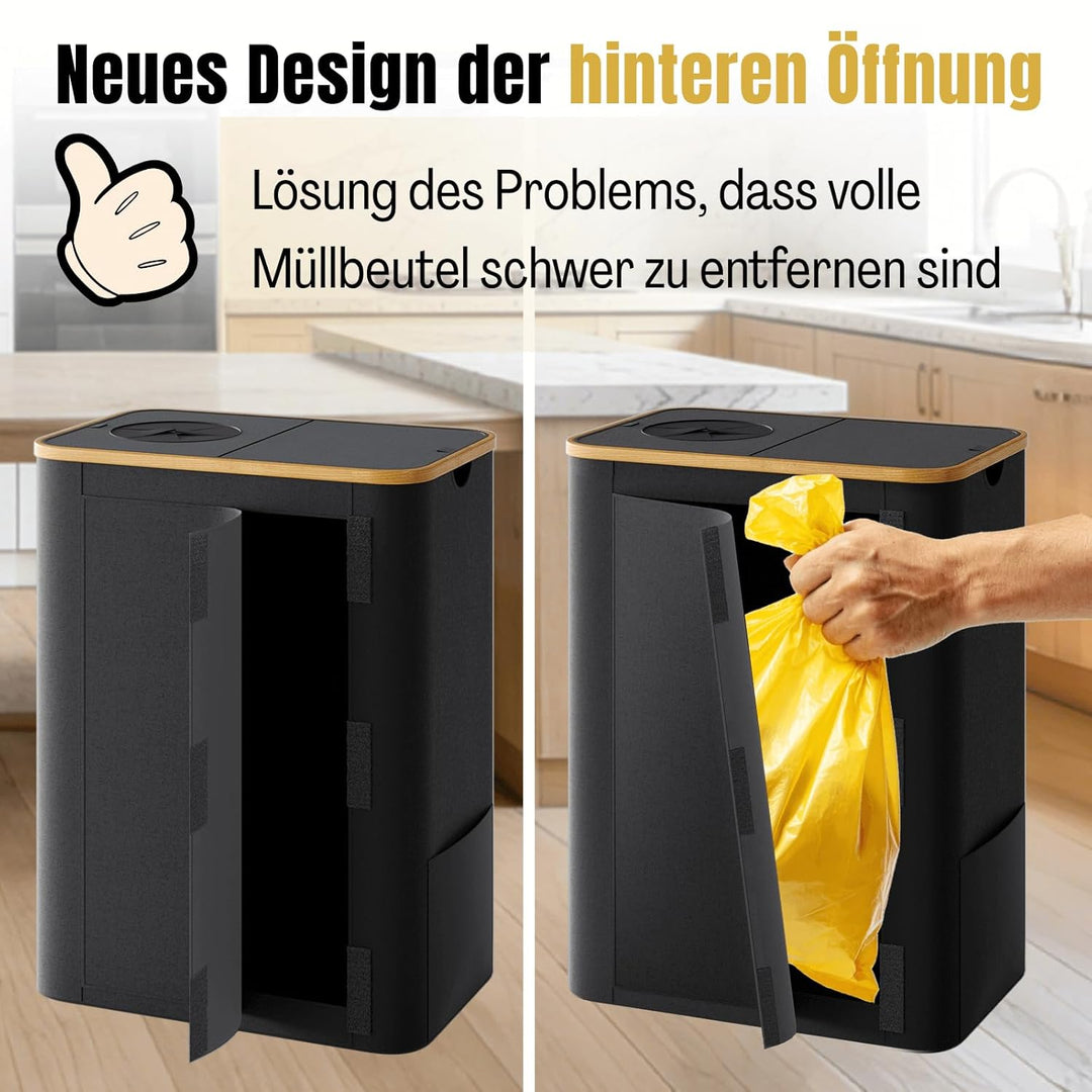 RMAN® 160L Gelber Sack Ständer + Pfandflaschen Sammelbehälter mit Deckel 2-in-1 Gross Müllsackstände