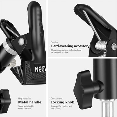 Neewer® 2 Stück Fotostudio Hochleistungs Metallklemmhalter mit 5/8 "Lampenstativ Befestigung für Ref