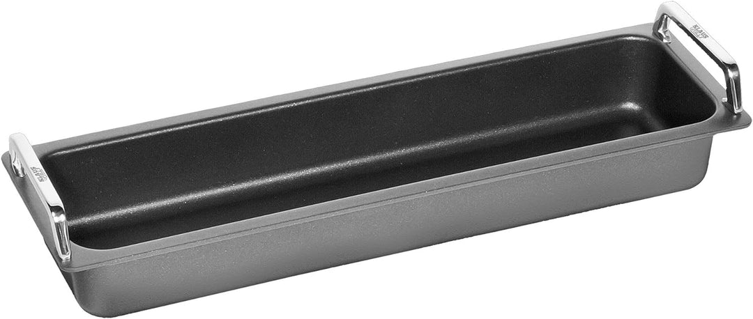AMT Gastroguss "Klaus grillt Gastronorm-Bräter 2/4 mit Edelstahlgriffen, AMZN-KG-55316G