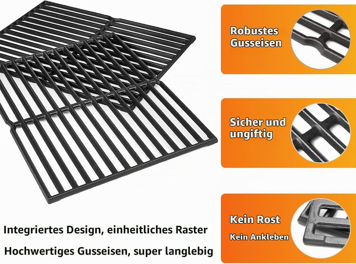 GRISUN 38cm x 28.6cm Grillroste für Weber Spirit 200 Serie mit Seitenbedienfeld, für Spirit E210, fü