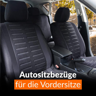 Upgrade4cars Autositzbezüge Set für die Vordersitze | Auto-Schonbezüge Universal in Schwarz Vordersi