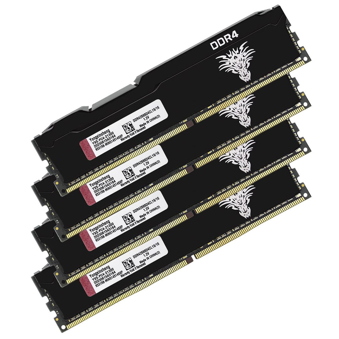 DDR4 2666MHz 64GB Kit (16GBx4) Desktop RAM PC4-21300 UDIMM Non-ECC Unbuffered 1.2V 288-Pin CL19 PC C
