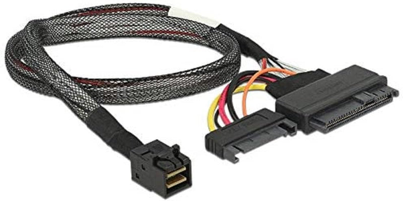 Delock Kabel SFF-8643 Stecker > U.2 SFF-8639 Stecker + SATA Strombuchse 50 cm