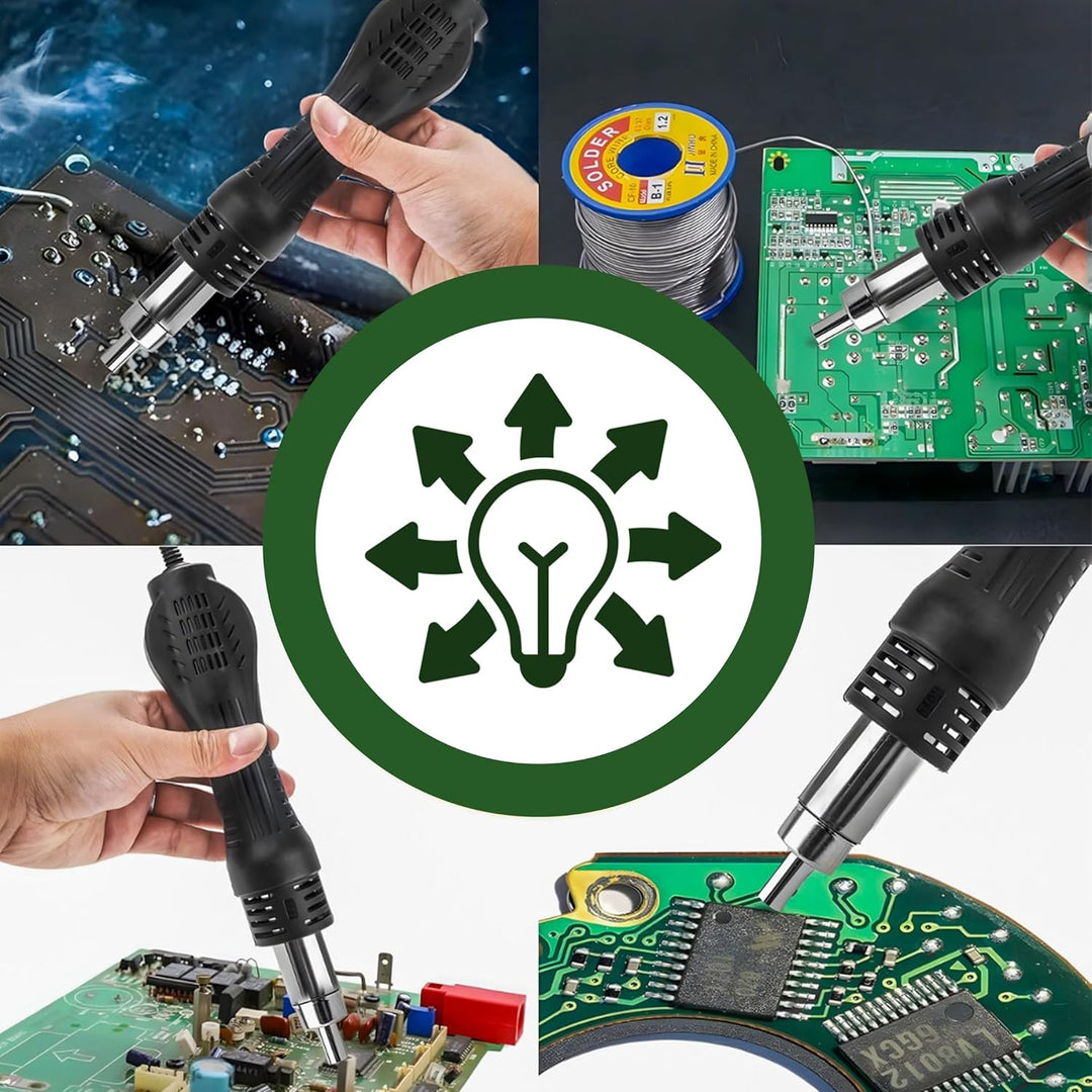 Retoo Heissluft Lötstation 800W, Temperatur Einstellbar 100-480°C, Entlötkolben, 120 l/min Luftleist