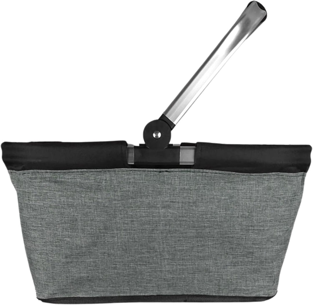 Einkaufskorb faltbar, 20L Tragekorb mit Alurahmen faltbar, Geschenk Einkaufstasche Mama, grau, Grau