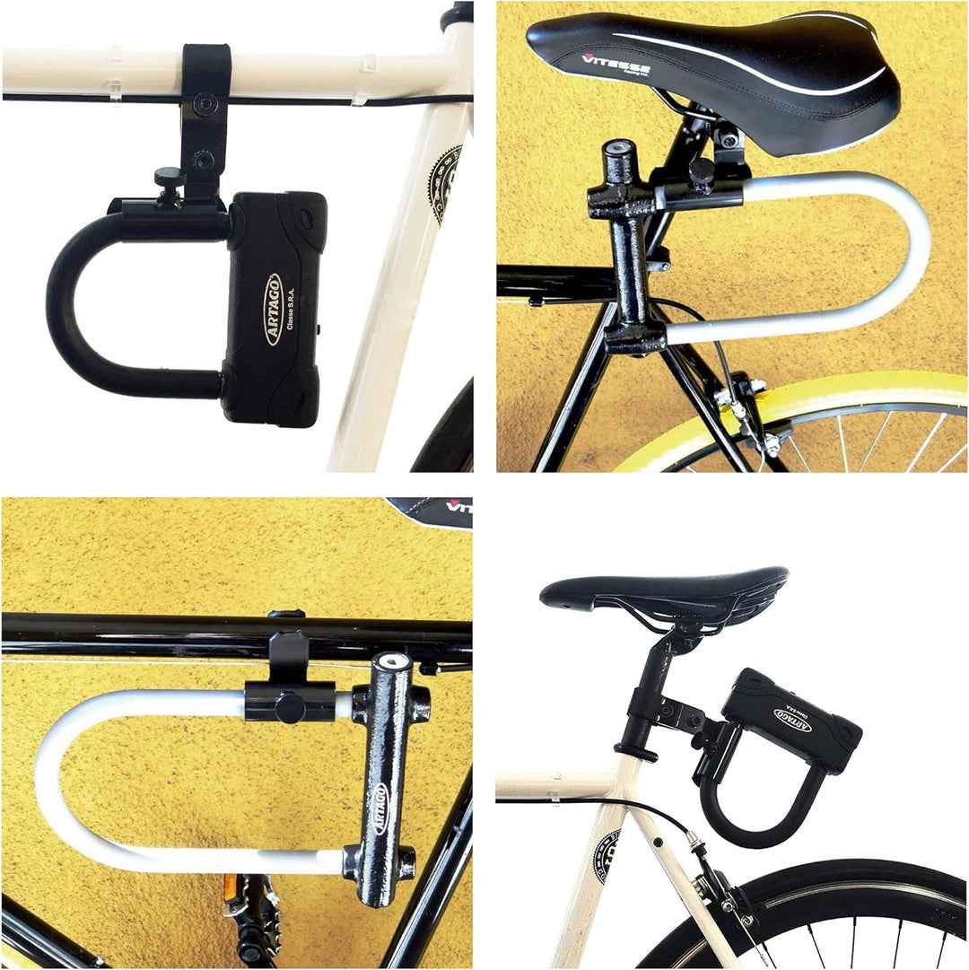 Artago K502 Universal Bügelschloss Halterung (Metall) an Rohren oder Schrauben für Fahrrad und Motor