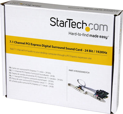 StarTech.com 7.1 Kanal PCI Express Soundkarte - PCIe Sound Karte mit SPDIF optisches Kabel - 24-bit