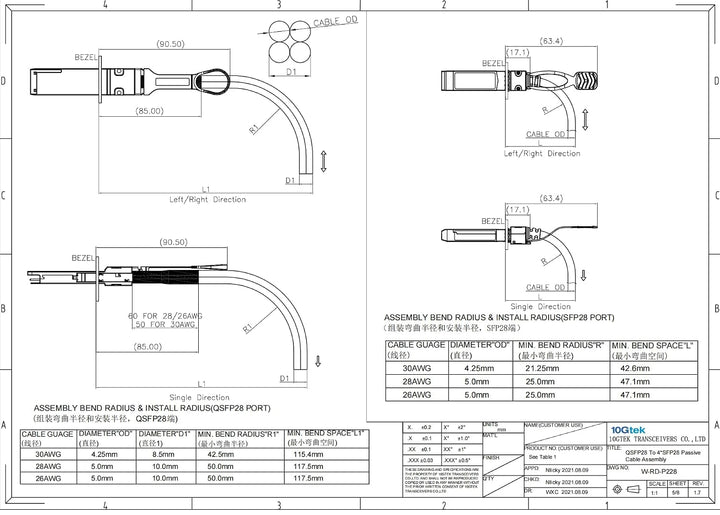 10Gtek 100G QSFP28 to 4X 25G SFP28 Breakout DAC Passive Direct Attach Copper Twinax Cable for Arista