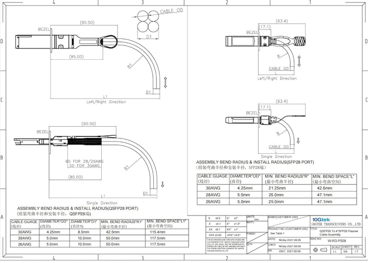10Gtek 100G QSFP28 to 4X 25G SFP28 Breakout DAC Passive Direct Attach Copper Twinax Cable for Cisco