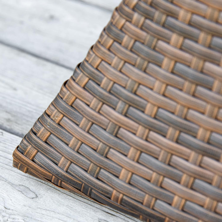 Outsunny Gartentisch Beistelltisch Sonnenschirmständer Gartenmöbel Terrasse Polyrattan Braun 54 x 54