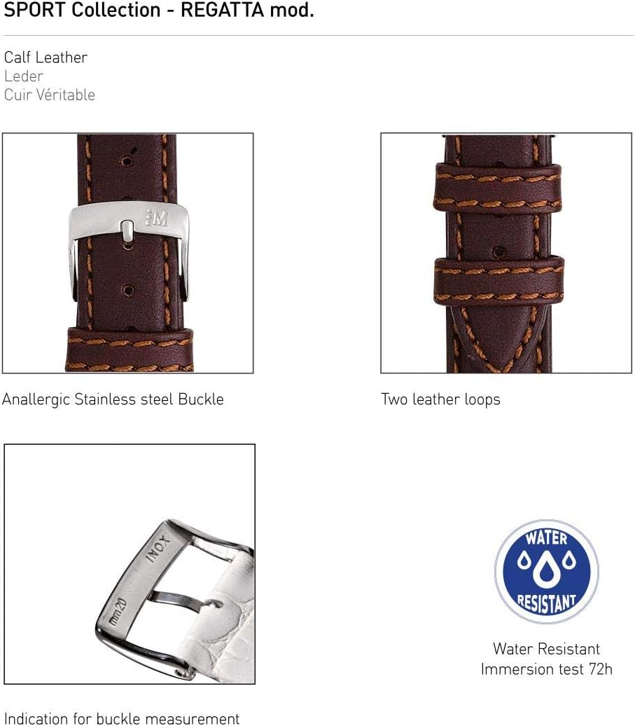 Morellato Unisex-uhrarmband, Sport Kollektion, mod. Regatta, aus Kalbsleder - A01X2785237
