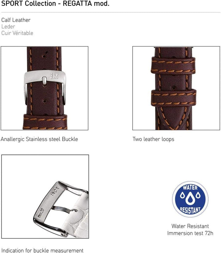 Morellato Unisex-uhrarmband, Sport Kollektion, mod. Regatta, aus Kalbsleder - A01X2785237