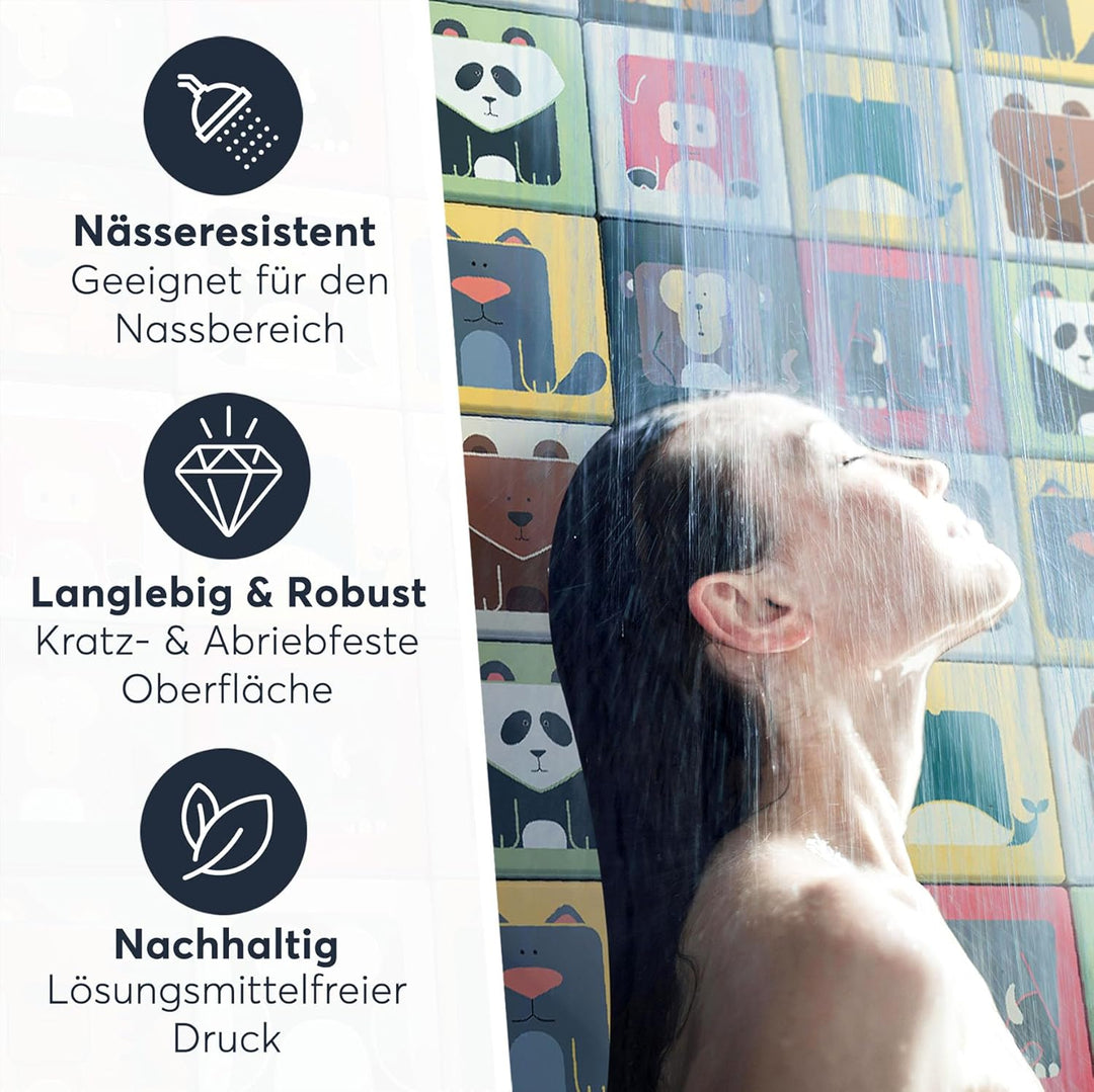 50 Stück Fliesenfolie für Küche und Bad 15x15 cm - Klebefliesen, Mosaikfliesen - Stickerfliesen, Fli