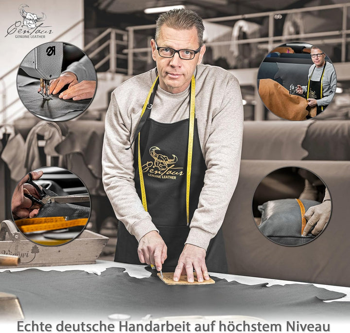 Centaur - Deko Lederkissen 40 x 40 cm für Sofa oder Schlafzimmer Champagner/beige - Echt Leder Kisse