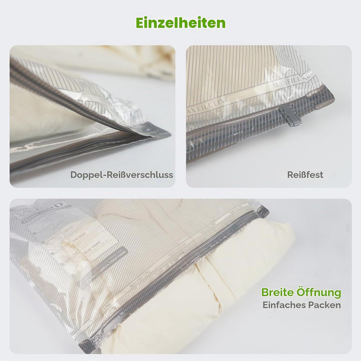 9 Stück Vakuumbeutel für Kleidung mit USB-Elektropumpe, Vacuum Bag Reisen | (3x 40x40cm, 3x 40x50cm,