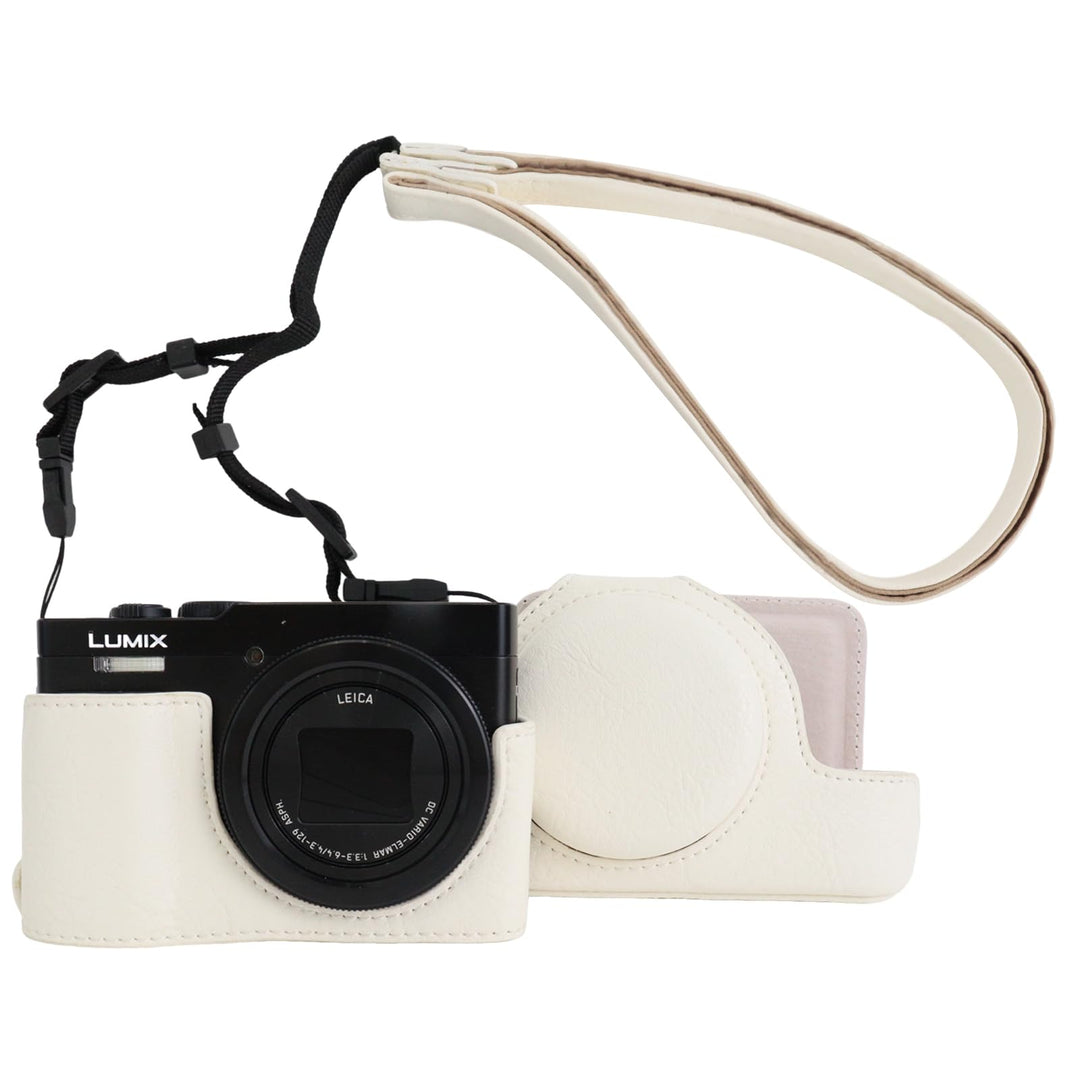 Rieibi TZ99 Kameratasche, PU Leder Kameratasche für Panasonic Lumix DC-TZ99 Digitalkamera, abnehmbar