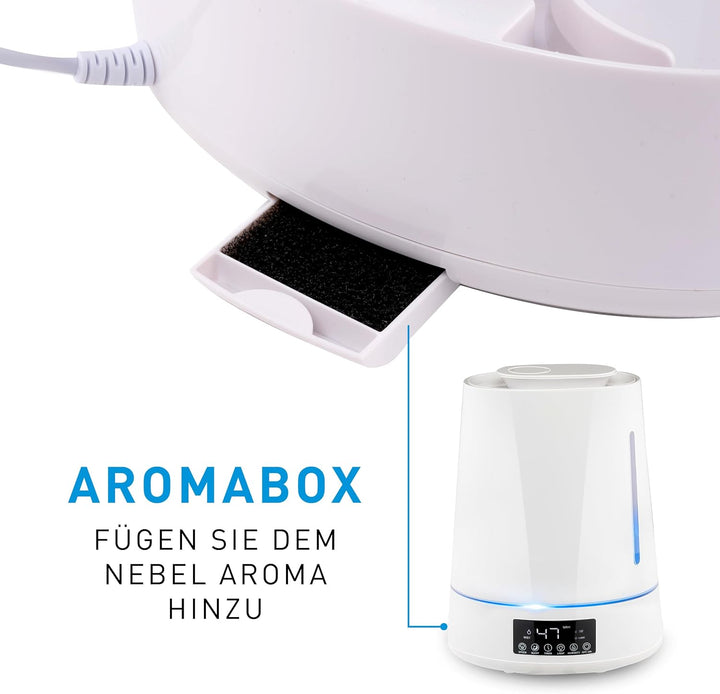 Grundig Luftbefeuchter und Aroma Diffuser 4L - Diffuser Ätherische Öle - Humidifier mit Hygrometer u