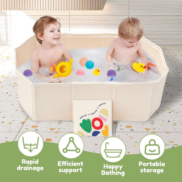 Faltbare Babybadewanne, Badewanne Kinder Grosse Kleinkindbadewanne Tragbares Duschbecken mit Newborn