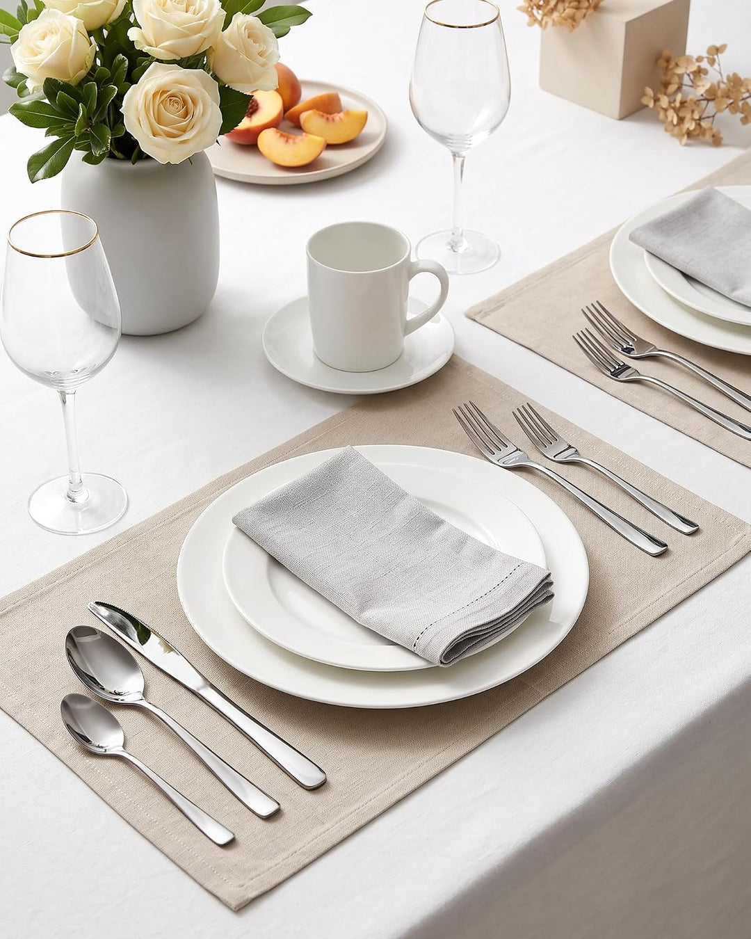 Fire More Edelstahl Besteck Set für 6 Personen, 30-teilig, Spiegelpoliert Silber 30 Teile, Silber 30