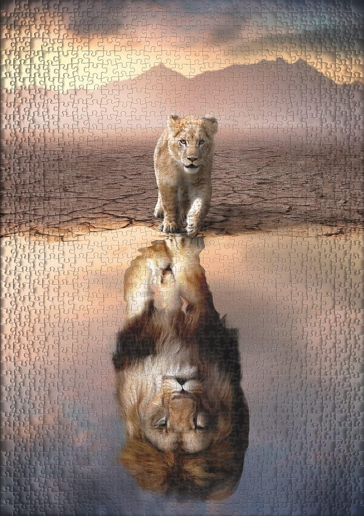 Ulmer Puzzleschmiede - Puzzle Spieglein, Spieglein“ - Visionäres 1000 Teile Puzzle mit kreativem Tie
