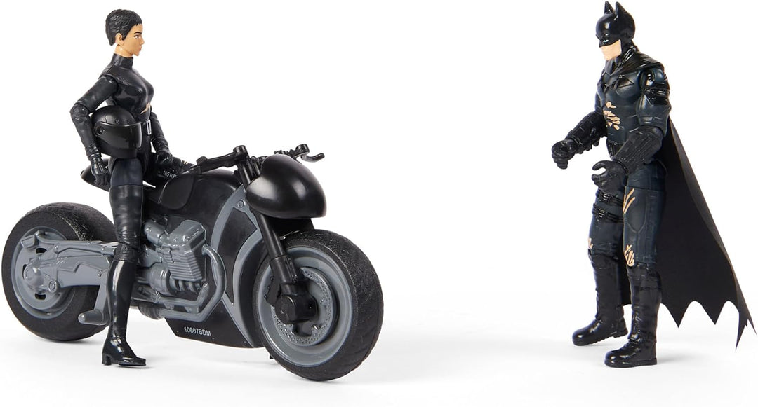 DC Batman The Batman 10cm Spielset mit Batman-, Selina Kyle-Actionfiguren und Selina Kyle-Bike inkl.