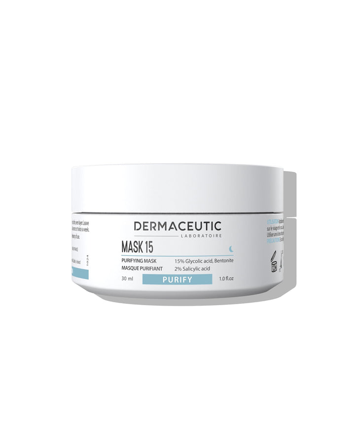 Dermaceutic Mask 15 - Talgregulierende Gesichtsmaske - Glykolsäure, Salicylsäure und Bentonit-Tonerd